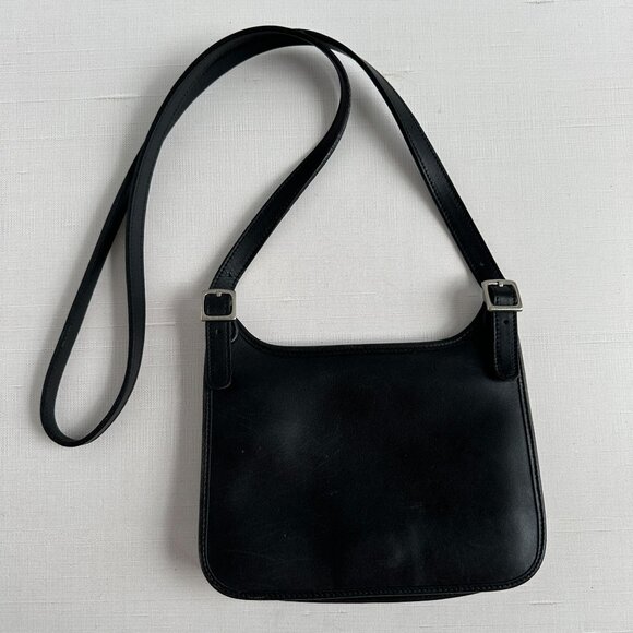 Coach Y2K Black Leather Hippie Flap Crossbody Bag - Picture 1 of 9